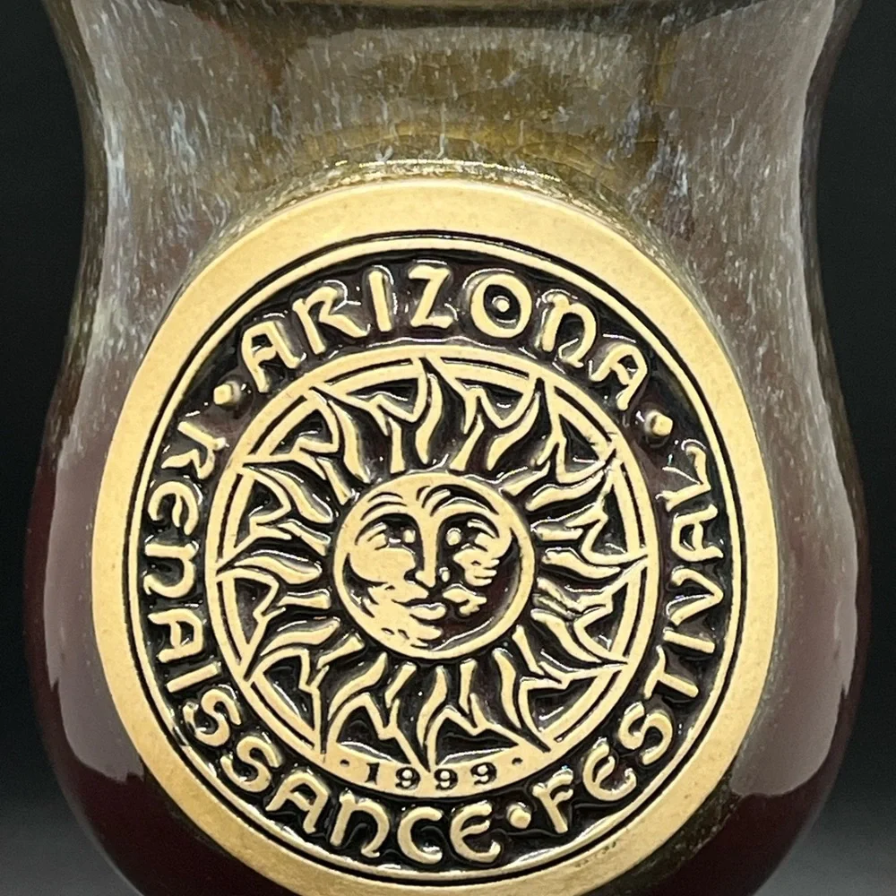 1999‎ Arizona Renaissance festival goblet - ceramic glaze pottery